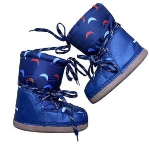 BOBO CHOSES Navy Blue Moon Snow Boots Red White Blue